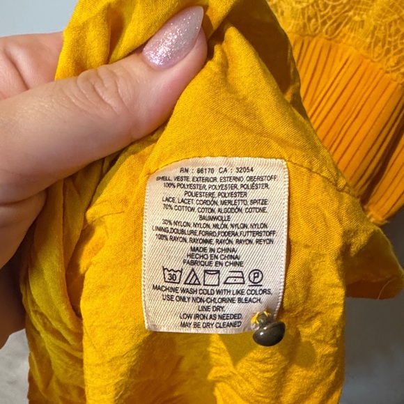 HD in Paris Sunlit Yellow Lace Maxi Dress BEAUTIFUL double lined sz XS - Picture 5 of 5